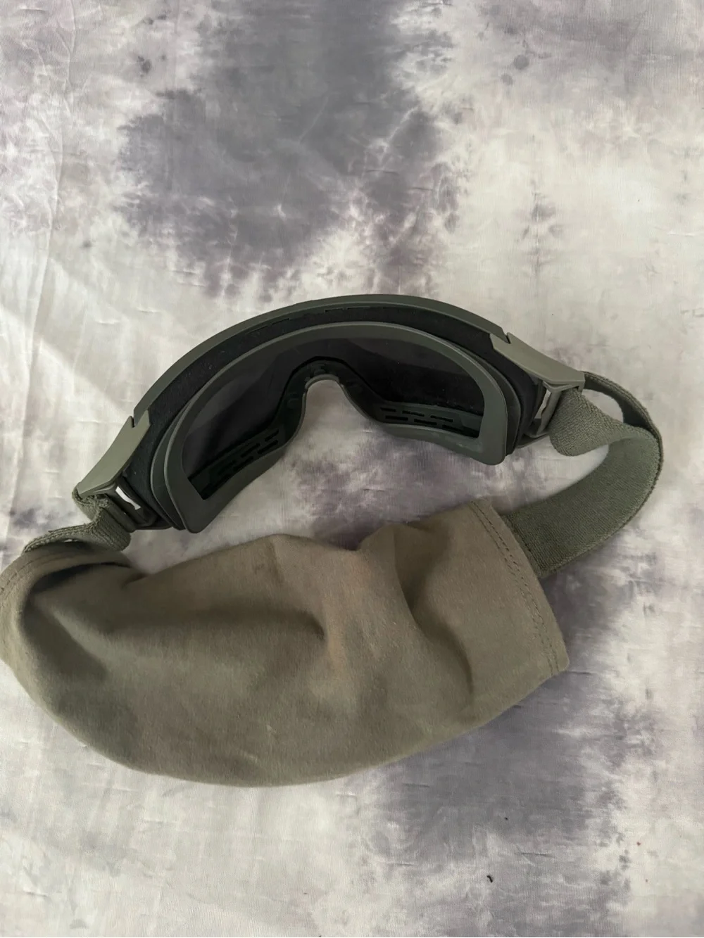 Tactical Olive Green Goggles with Mirrored Lens